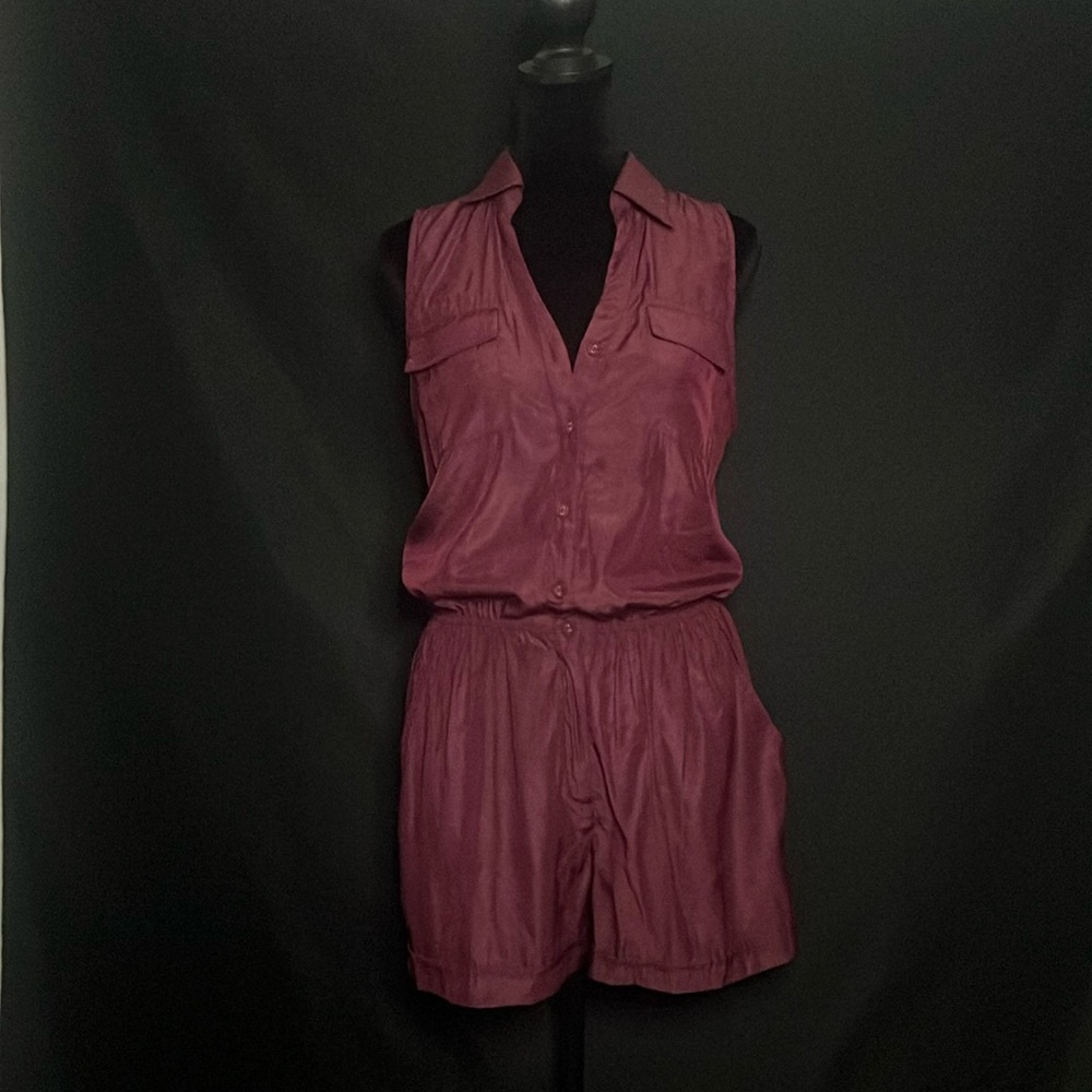 Maroon Romper w/ Pockets- Small